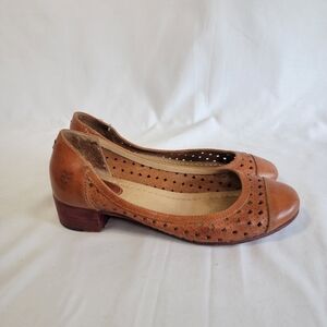 FRYE Brown Leather Pump Sandal Sz 7.5 B
